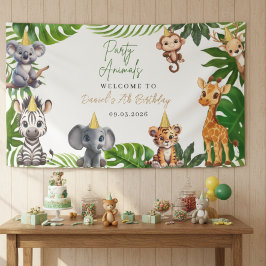 Lona Editable Party Animals Jungle Birthday Banner