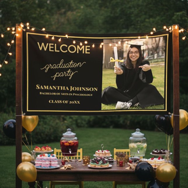 Lona EDITABLE Photo Graduation Banner (Subido por el creador)