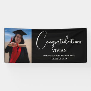 Lona Ejemplo Banner de felicitaciones a graduados negro
