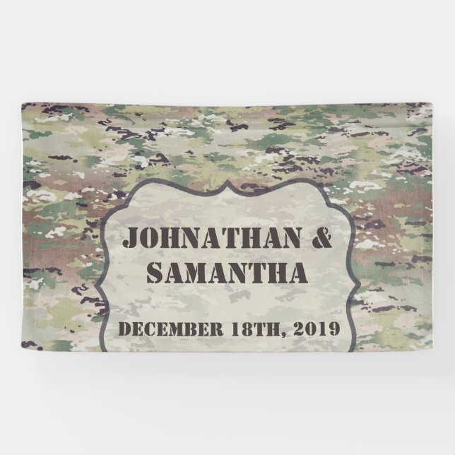 Lona Ejército de Banderas Personalizadas OCP Camo Unifo (Horizontal)