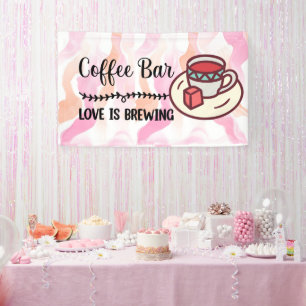 Lona El amor de la cafetería está hirviendo