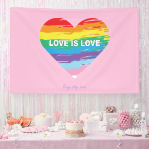 Lona El amor es amor LGBTQIA Bandera arco iris, carta d