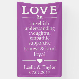Lona El amor es... nombres personalizados, banner de fe
