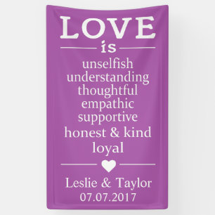 Lona El amor es... nombres personalizados, banner de fe
