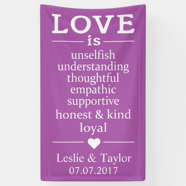 Lona El amor es... nombres personalizados, banner de fe (Vertical)