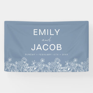 Lona El Boda del Boho Dusty Blue Wildflower En Bloom