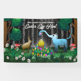 Lona El conejo de Pascua recoge huevos de Pascua