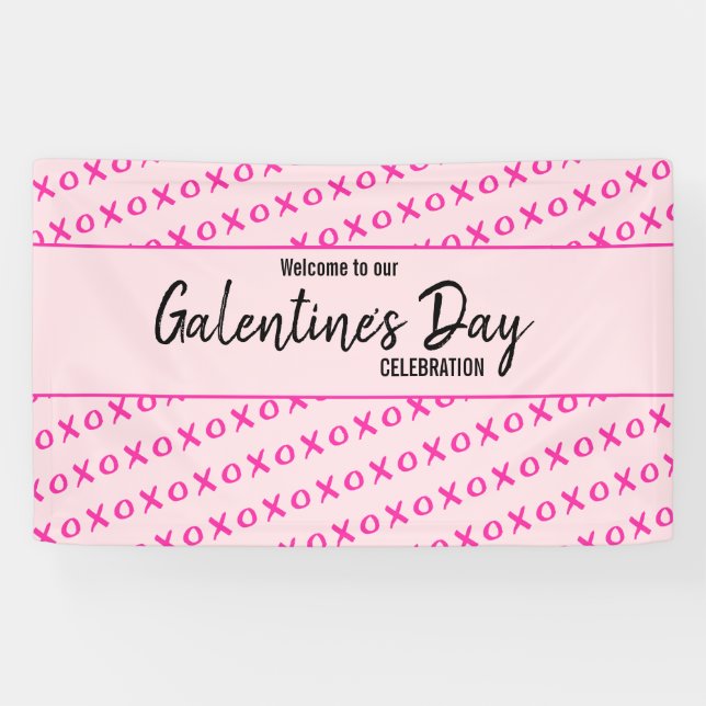 Lona El día de Galentine es un regalo para XOXO Rosa (Horizontal)