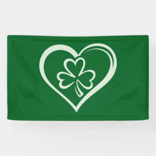Lona El día de San Patricio es gracioso Shamrock Heart 
