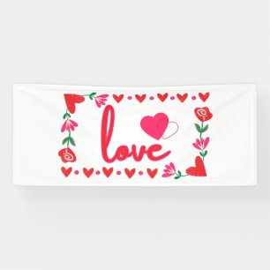 Lona El día de San Valentín de amor 2.5x6 Banner de vin