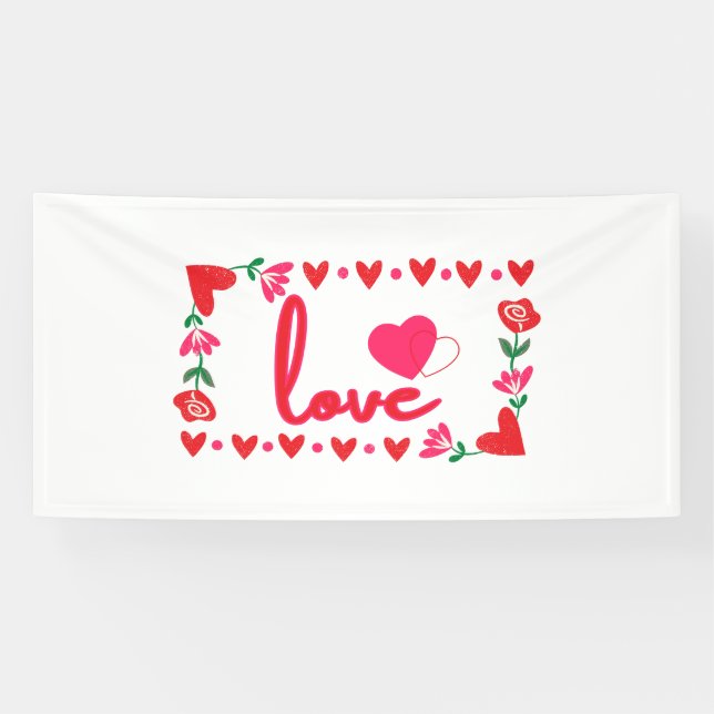 Lona El día de San Valentín de amor 4x8 Vinyl Banner (Horizontal)