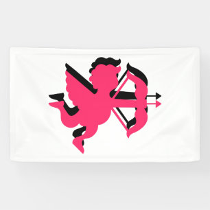 Lona El día de San Valentín doble cupido 3x5 vinílico