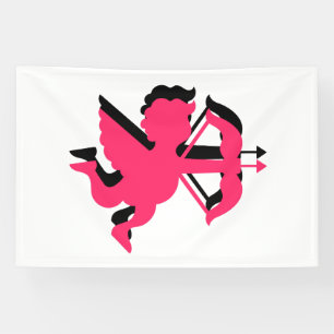 Lona El día de San Valentín doble cupido 4x6 Vinyl