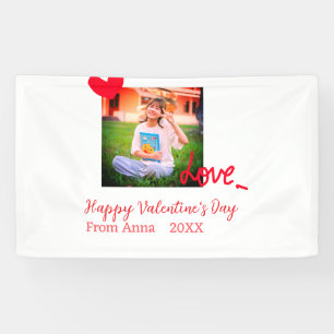 Lona El día de San Valentín feliz amor al corazón rojo
