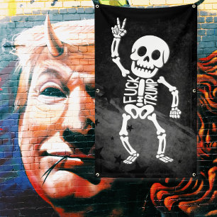 Lona El divertido y divertido esqueleto anti Trump del