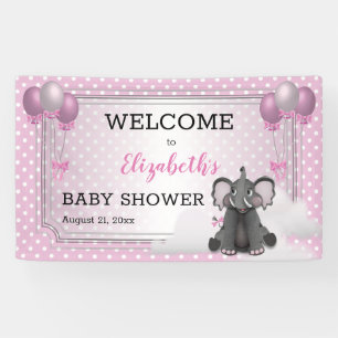 Lona El elefante el   hincha el rosa Baby Shower del