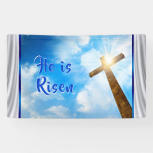 Lona Él es bandera subida de Pascua, emitiendo la cruz