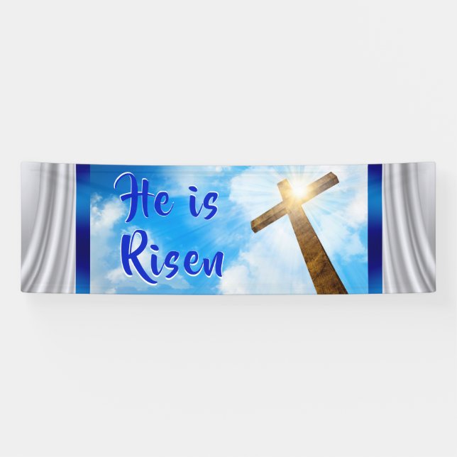 Lona Él es la bandera subida, banderas de Pascua para (Horizontal)