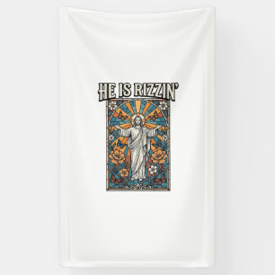 Lona Él Es Rizzin Camiseta De Vidrio Pintado De Pascua
