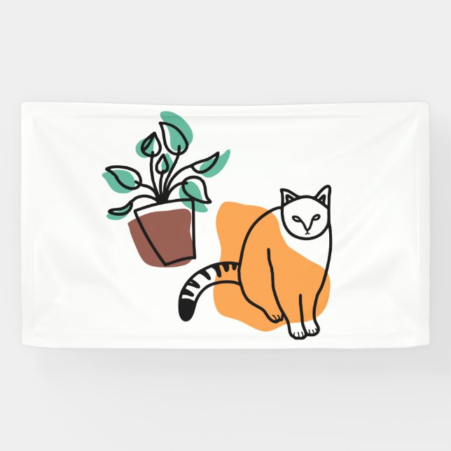 Lona El gato y la planta (Horizontal)