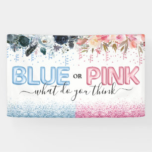 Lona El género revela Baby Shower azul o rosa
