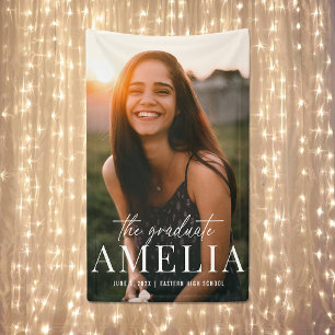 Lona El graduado Graduación de nombre negrita