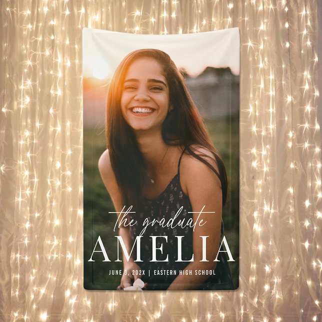 Lona El graduado | Graduación de nombre negrita (The Graduate | Bold Name Graduation Banner)
