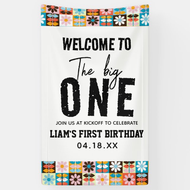 Lona El grande cumpleaños número 1 (Vertical)