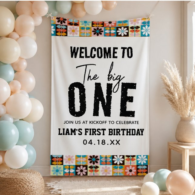 Lona El grande cumpleaños número 1 (The BIG One 1st Birthday Banner)