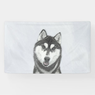 Lona El Husky Siberiano (blanco y negro) pinta arte de 