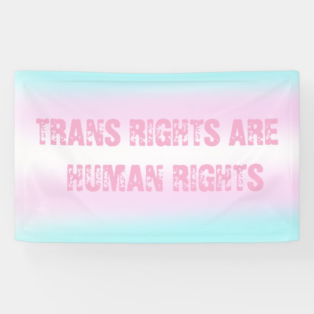 Lona El lema Trans Flag derechos humanos (Horizontal)