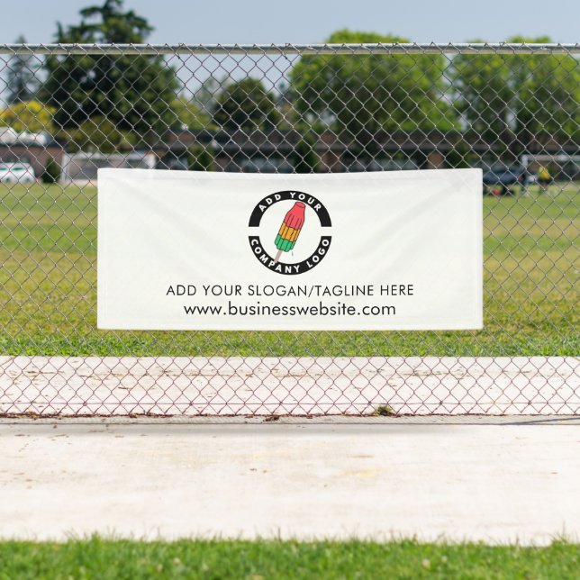 Lona El logotipo de su empresa y la dirección del sitio (In situ)