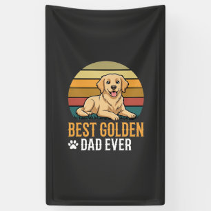 Lona El mejor papá de Golden Retriever Retro Perro