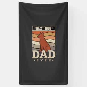 Lona El Mejor Papá de Perro Retro Silueta