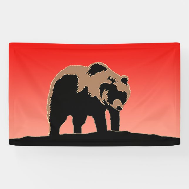 Lona El oso pardo al atardecer - Arte de vida salvaje o (Horizontal)