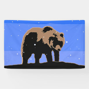 Lona El oso pardo en invierno - Arte de vida salvaje or