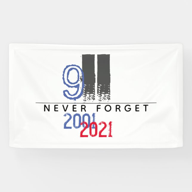 Lona El patriota WTC 911 nunca olvidó su vigésimo anive (Horizontal)