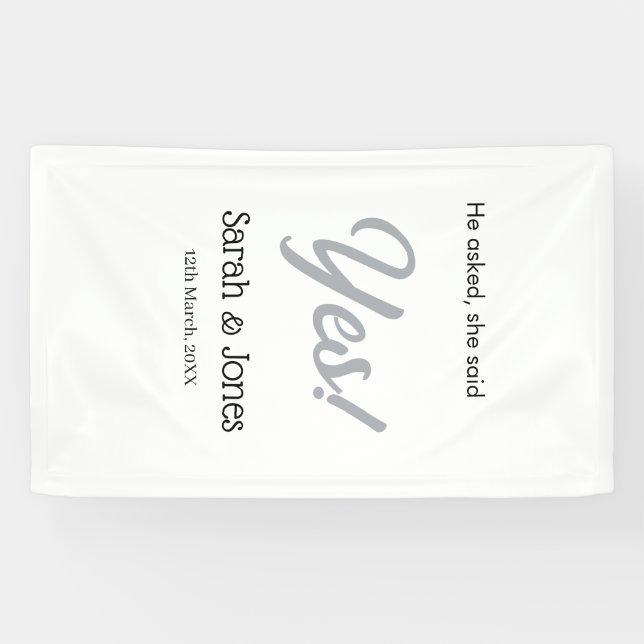 Lona Él preguntó ella dijo que sí compromiso simple pla (Horizontal)