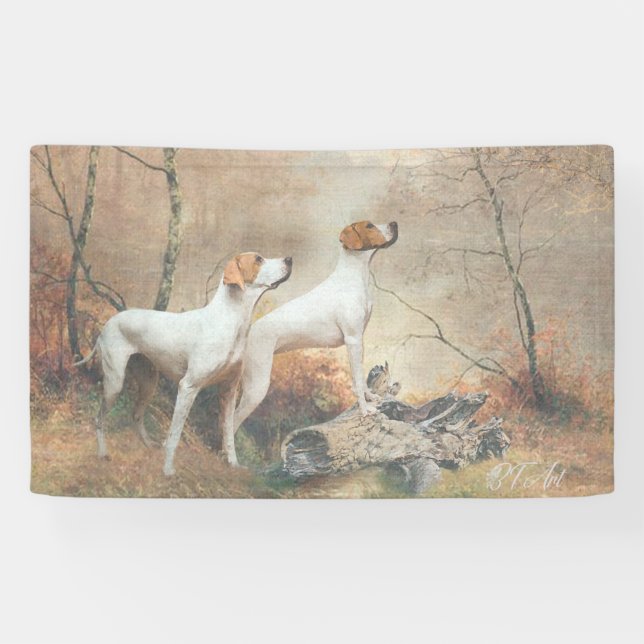 Lona El puntero inglés está cazando a los faisanes (Horizontal)