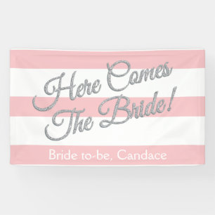 Lona El rosa, aquí viene la novia, bandera nupcial de