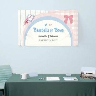 Lona El sexo del bebé revela Baseballs o Bows