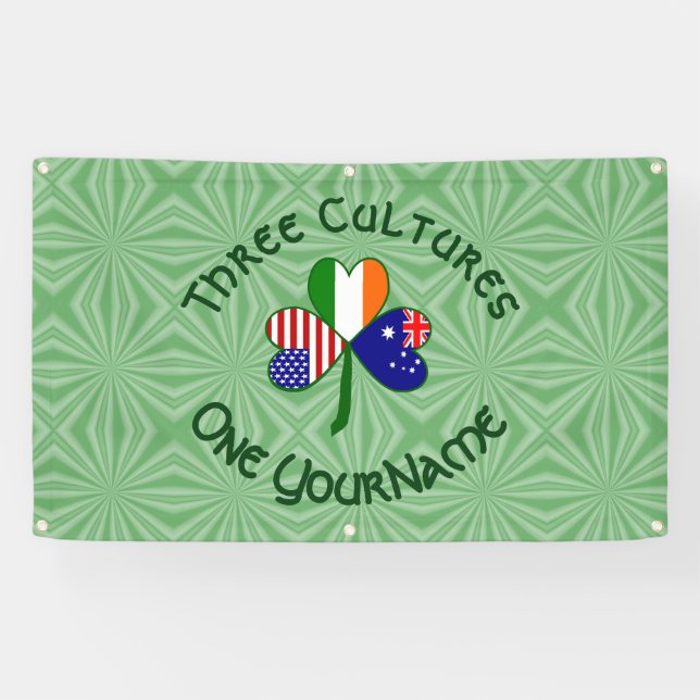 Lona El Shamrock americano australiano personalizado (Horizontal)