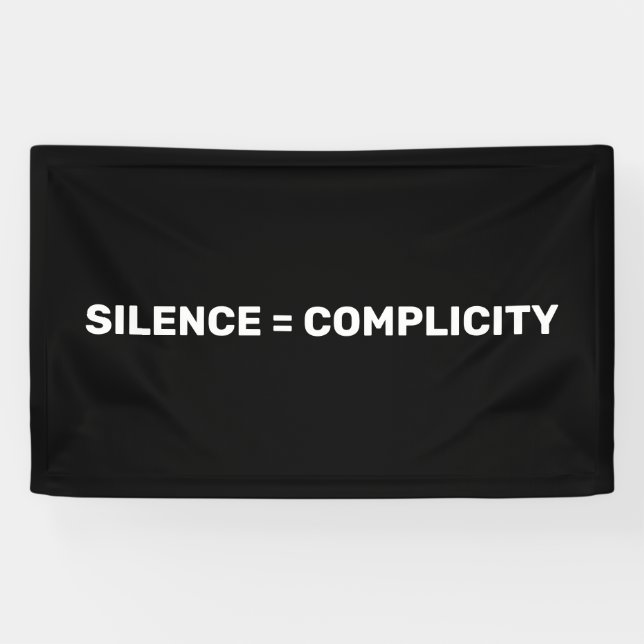 Lona El silencio es igual a la complicidad Detener el o (Horizontal)