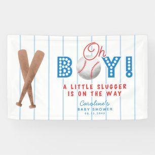 Lona El tema del deporte del béisbol Baby Shower Oh Bo