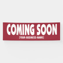 El venir pronto bandera del Rótulo de la abertura