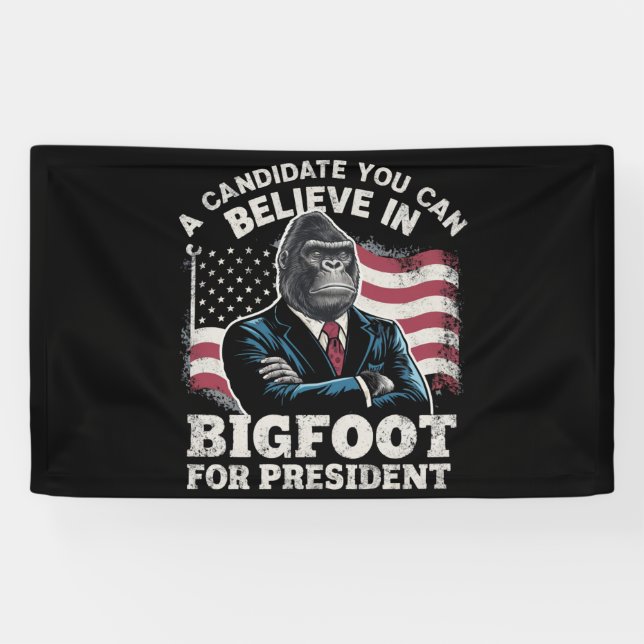 Lona Elección 2024 Divertido Voto Sasquatch EE. UU. (Horizontal)