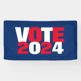 Lona Elecciones de 2024 en rojo, blanco y azul