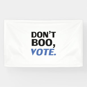 Lona Elecciones de "No te metas, vota" blanco negro