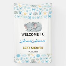 Elefante Azul Acuarela | Baby Shower de Niño