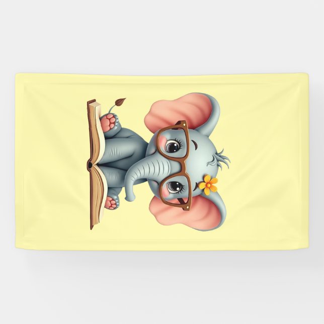 Lona Elefante Bebé Sabio (Horizontal)